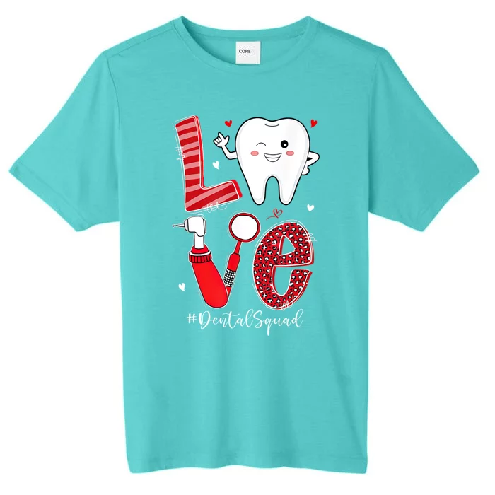 Dental Squad Leopard Tooth Love Dentist Hygienist Valentines Gift ChromaSoft Performance T-Shirt