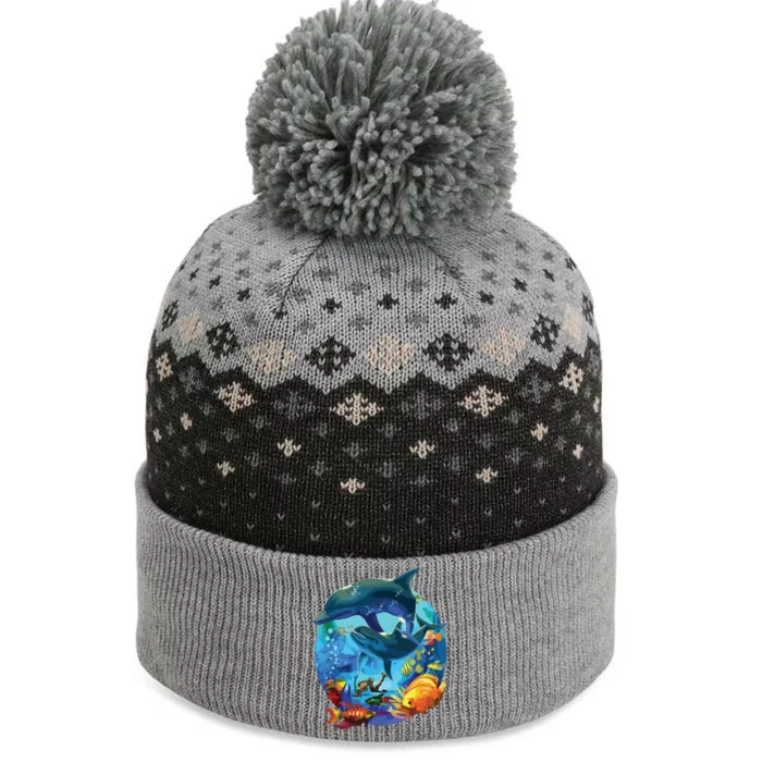 Dolphin Sea Life Save The Ocean Marine Biology Aquarium The Baniff Cuffed Pom Beanie