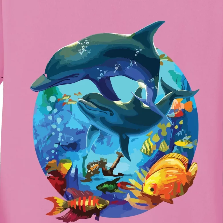 Dolphin Sea Life Save The Ocean Marine Biology Aquarium Kids Long Sleeve Shirt