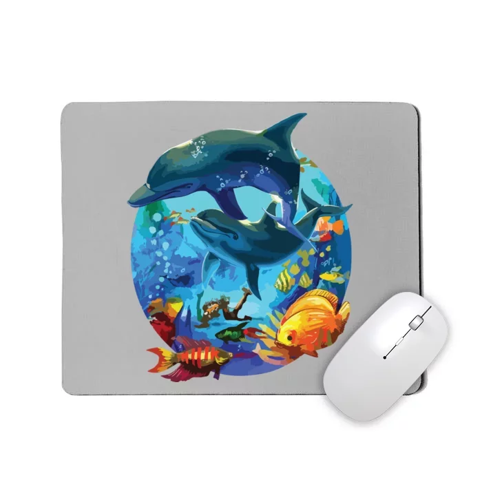 Dolphin Sea Life Save The Ocean Marine Biology Aquarium Mousepad