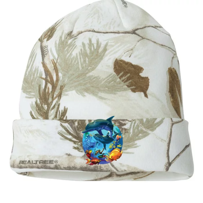 Dolphin Sea Life Save The Ocean Marine Biology Aquarium Kati - 12in Camo Beanie