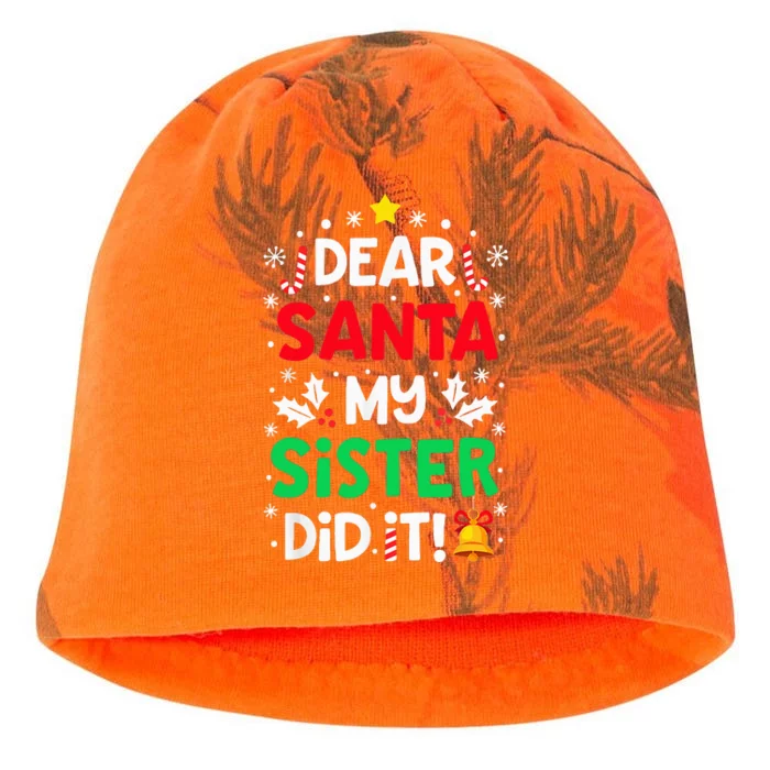 Dear Santa My Sister Did It Funny Christmas Kati - Camo Knit Beanie