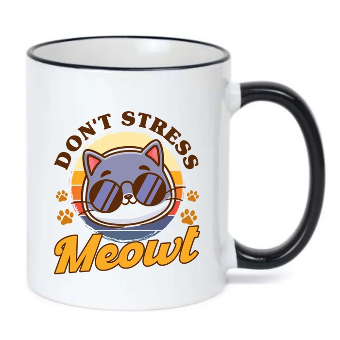 Dont Stress Meowt Cat Lover Sayings Kitten Quotes Funny Gift Black Color Changing Mug