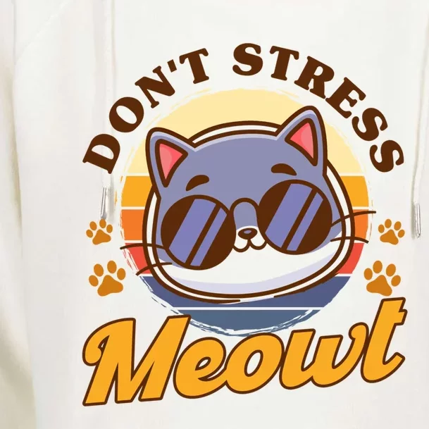 Dont Stress Meowt Cat Lover Sayings Kitten Quotes Funny Gift Womens Funnel Neck Pullover Hood