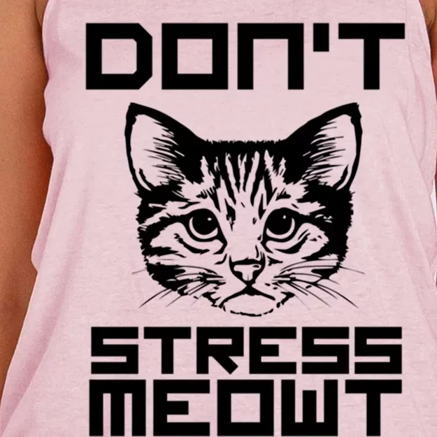 Dont Stress Meowt Cat Gift Women's Knotted Racerback Tank