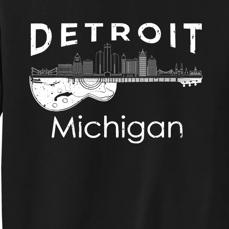 Detroit Souvenir Michigan Music Electric Guitar Sweatshirt