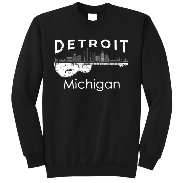 Detroit Souvenir Michigan Music Electric Guitar Sweatshirt