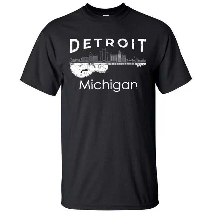 Detroit Souvenir Michigan Music Electric Guitar Tall T-Shirt