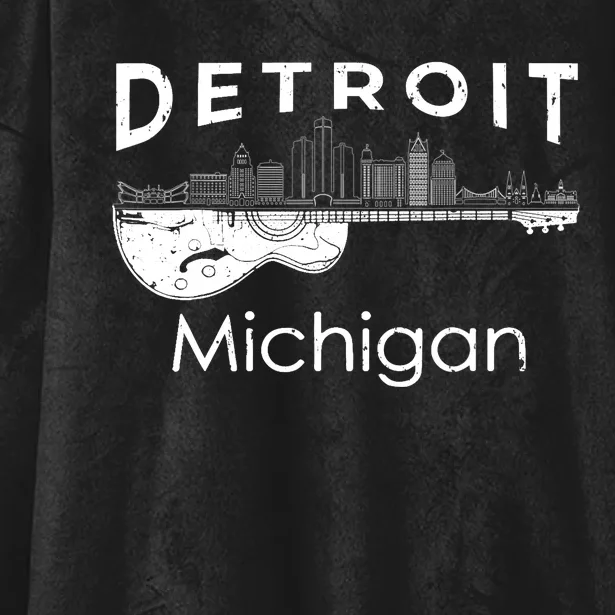 Detroit Souvenir Michigan Music Electric Guitar Hooded Wearable Blanket