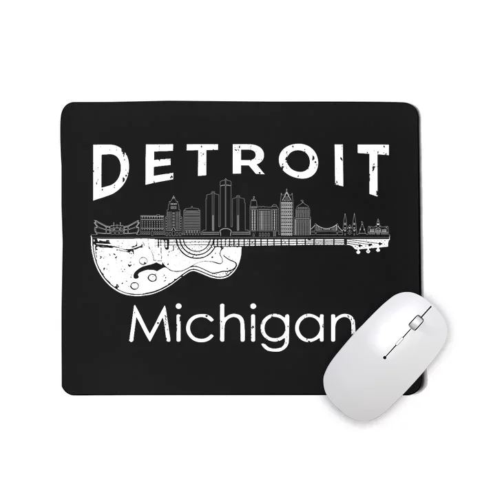 Detroit Souvenir Michigan Music Electric Guitar Mousepad