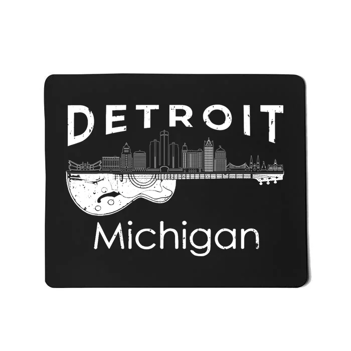 Detroit Souvenir Michigan Music Electric Guitar Mousepad