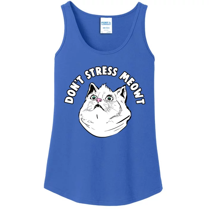 Don't Stress Meowt Funny Stressed Out Kitty Cat Pun Meaningful Gift Ladies Essential Tank