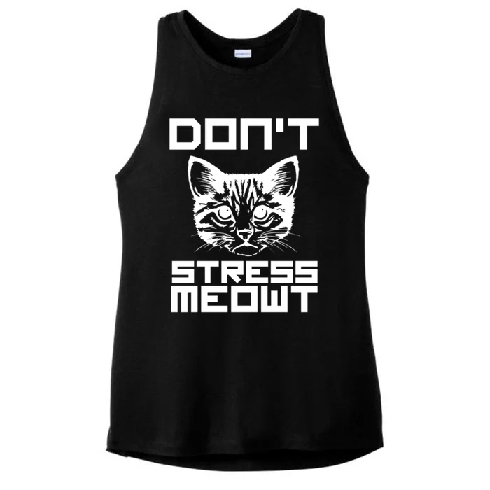 Don't Stress Meowt Pun Cat Speak Cool Gift Ladies Tri-Blend Wicking Tank