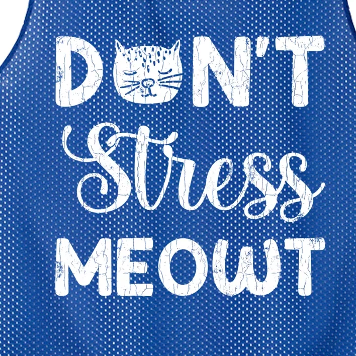 Dont Stress Meowt Funny Cat Owner Graphic Cute Gift Mesh Reversible Basketball Jersey Tank