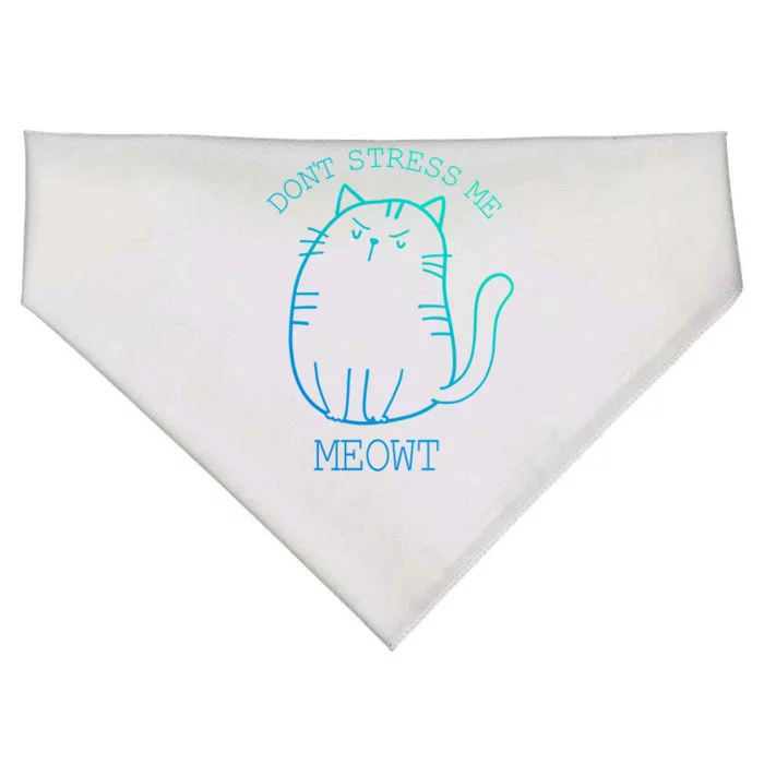 Don't Stress Meowt Sarcastic Funny Cat Gift USA-Made Doggie Bandana