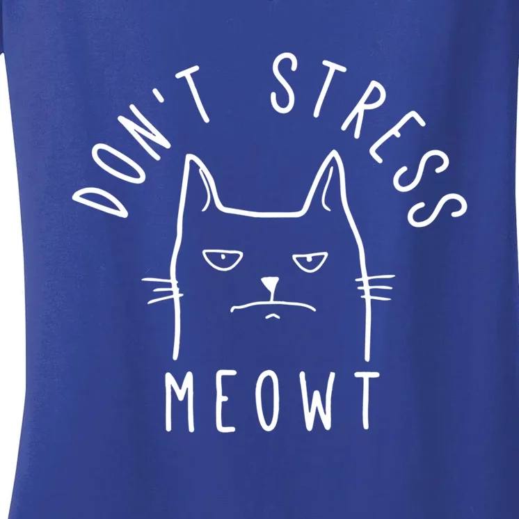 Dont Stress Meowt Funny Kitty Cat Lovers Gift Women's V-Neck T-Shirt