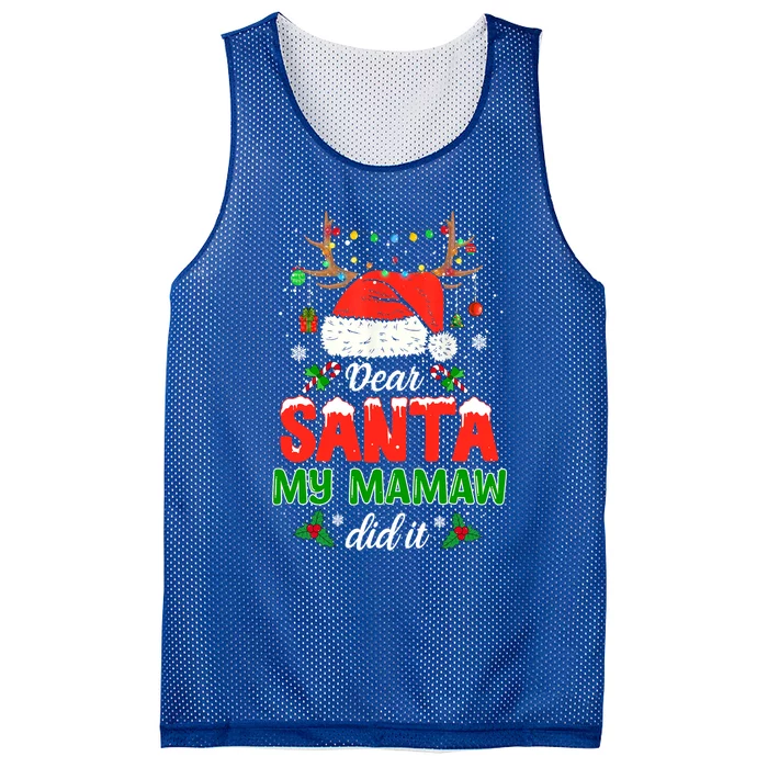 Dear Santa My Mamaw Did It Funny Christmas Pajama Great Gift Mesh Reversible Basketball Jersey Tank