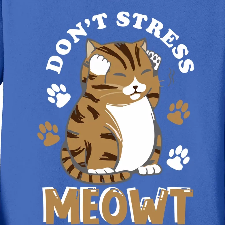 Don't Stress Meowt Cool Cat Lover Animal Gift Kids Long Sleeve Shirt