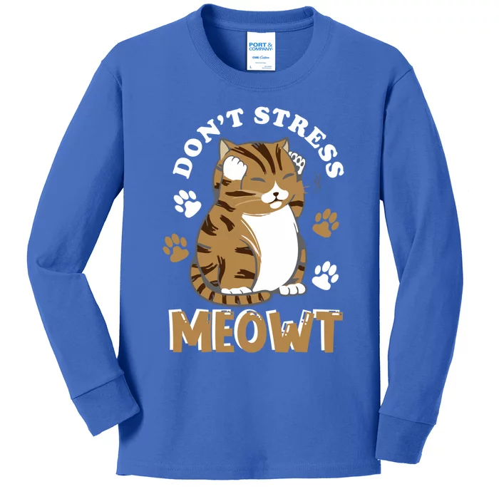 Don't Stress Meowt Cool Cat Lover Animal Gift Kids Long Sleeve Shirt