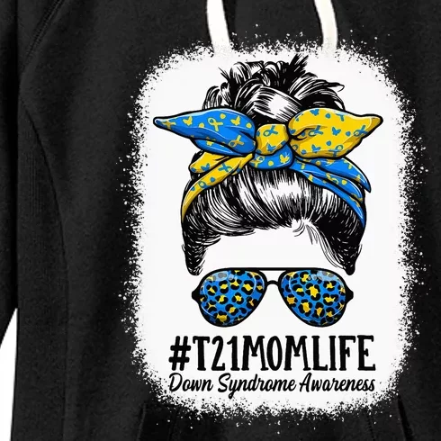 Down Syndrome Mom Life Messy Bun Down Syndrome Awareness Women's Fleece Hoodie