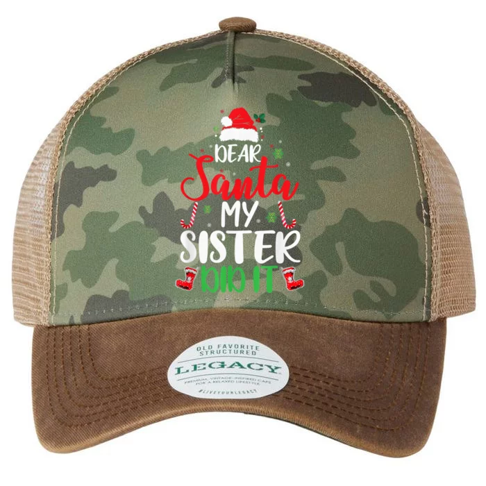 Dear Santa My Sister Did It Funny Christmas Pajama Legacy Tie Dye Trucker Hat