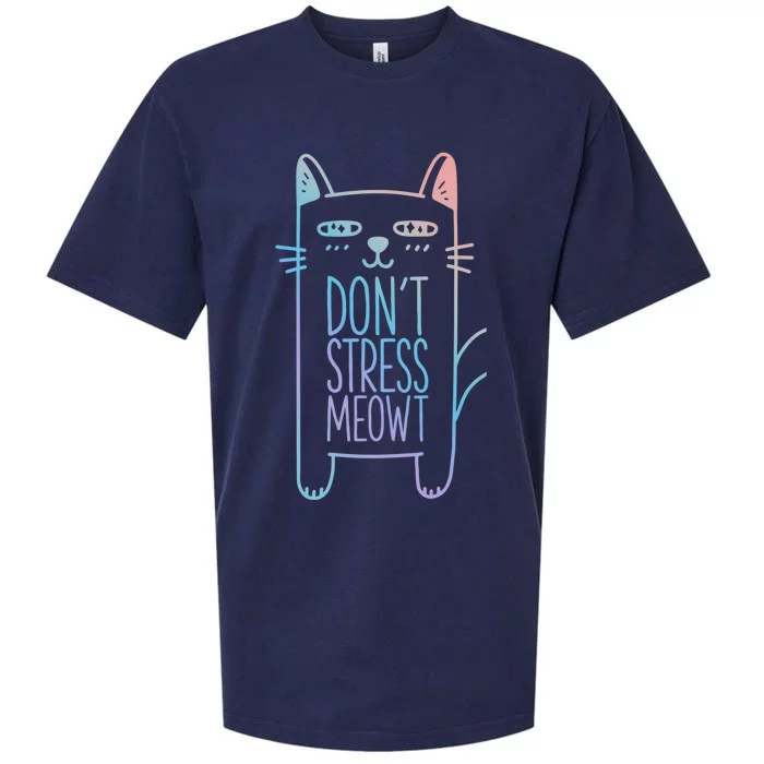 Dont Stress Meowt Gift For Cat Owners Cat Themed Gift Sueded Cloud Jersey T-Shirt