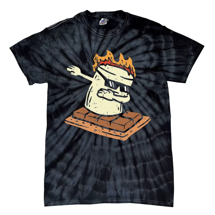 Dabbing Smore Marshmallow Cute Dance Camping Tie-Dye T-Shirt