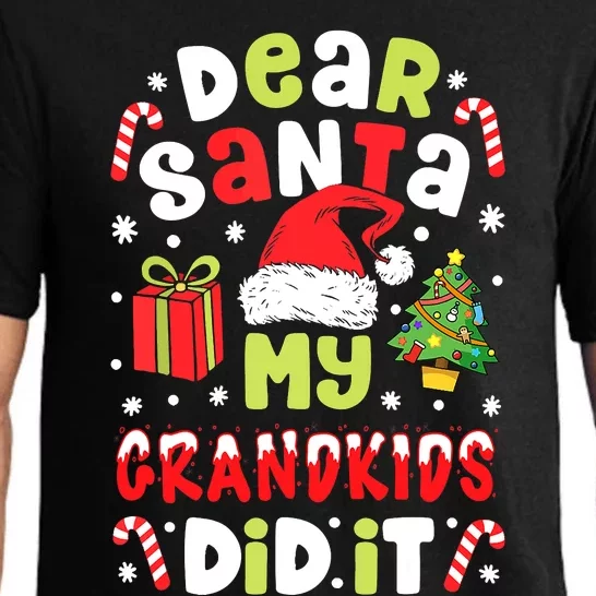 Dear Santa My Grandkids Did It Candy Canes Funny Christmas Pajama Set