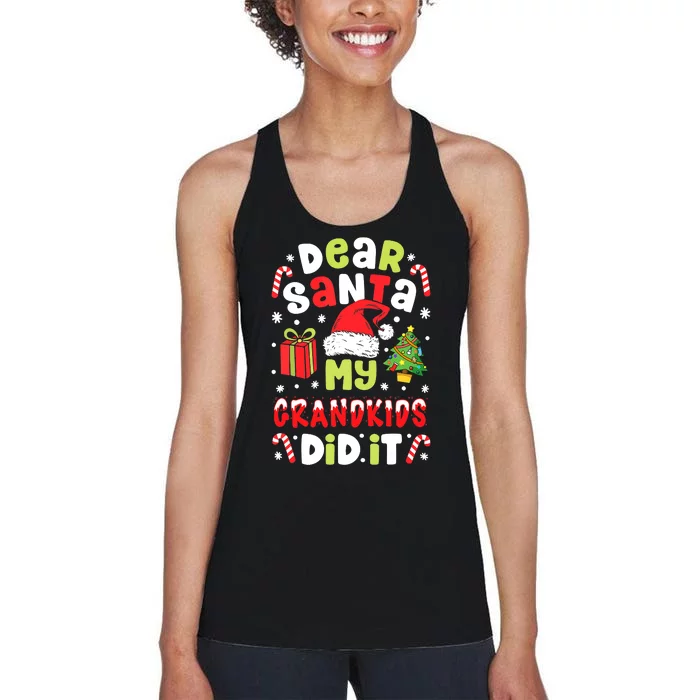 Dear Santa My Grandkids Did It Candy Canes Funny Christmas Women's Racerback Tank