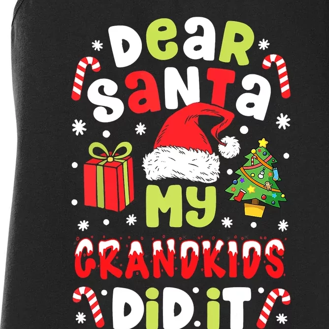 Dear Santa My Grandkids Did It Candy Canes Funny Christmas Women's Racerback Tank