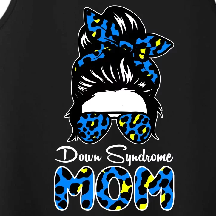 Down Syndrome Mom Hair Bun Performance Tank