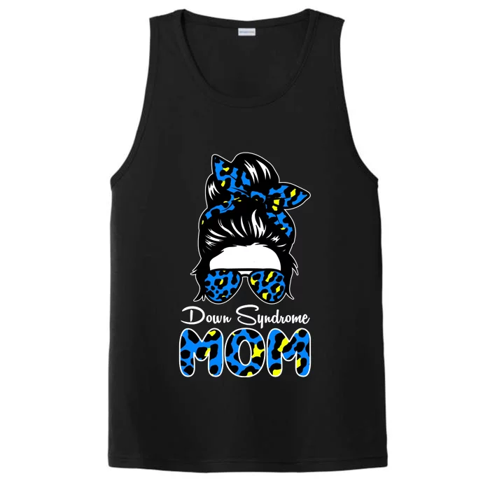 Down Syndrome Mom Hair Bun Performance Tank