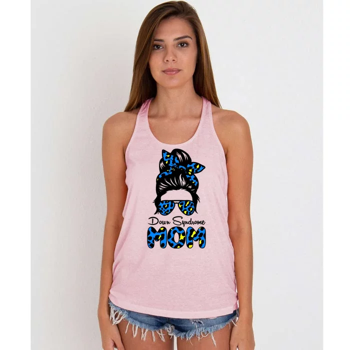 Down Syndrome Mom Hair Bun Women's Knotted Racerback Tank