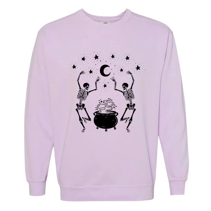 Dancing Skeletons Mystical Halloween Gift Garment-Dyed Sweatshirt