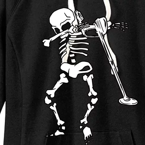 Dabbing Skeleton Metal Detector Halloween Funny Dab Humor Cool Gift Women's Fleece Hoodie