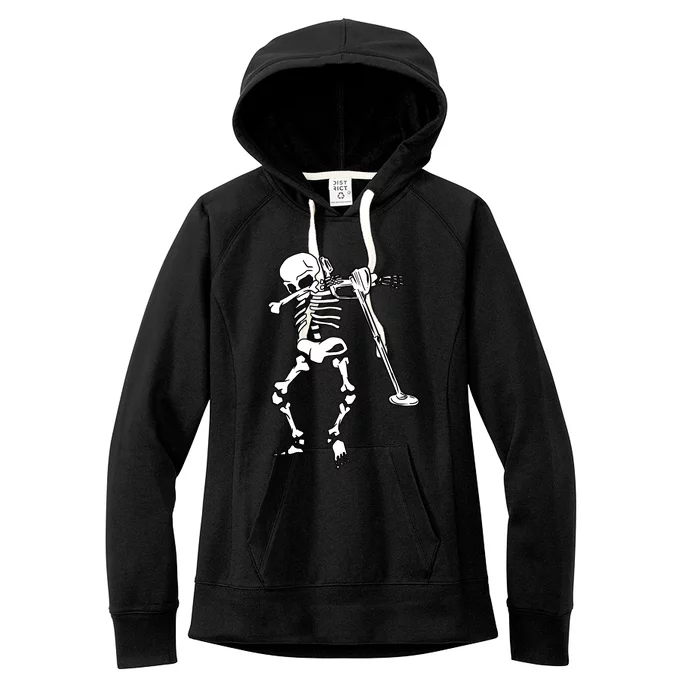 Dabbing Skeleton Metal Detector Halloween Funny Dab Humor Cool Gift Women's Fleece Hoodie