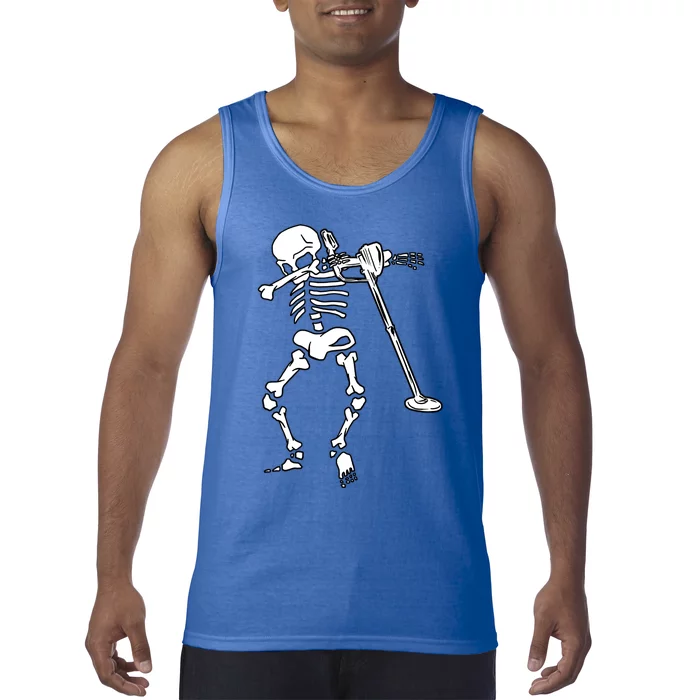 Dabbing Skeleton Metal Detector Halloween Funny Dab Humor Cool Gift Tank Top