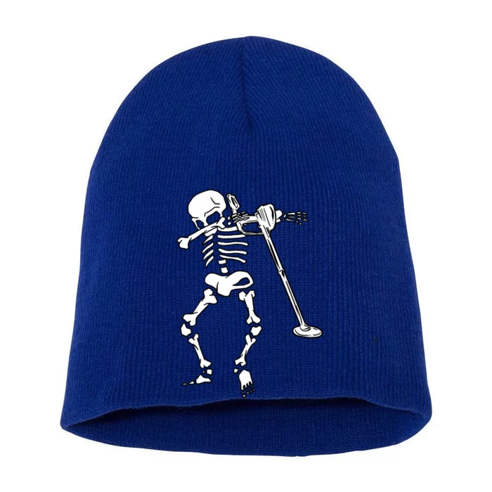 Dabbing Skeleton Metal Detector Halloween Funny Dab Humor Cool Gift Short Acrylic Beanie