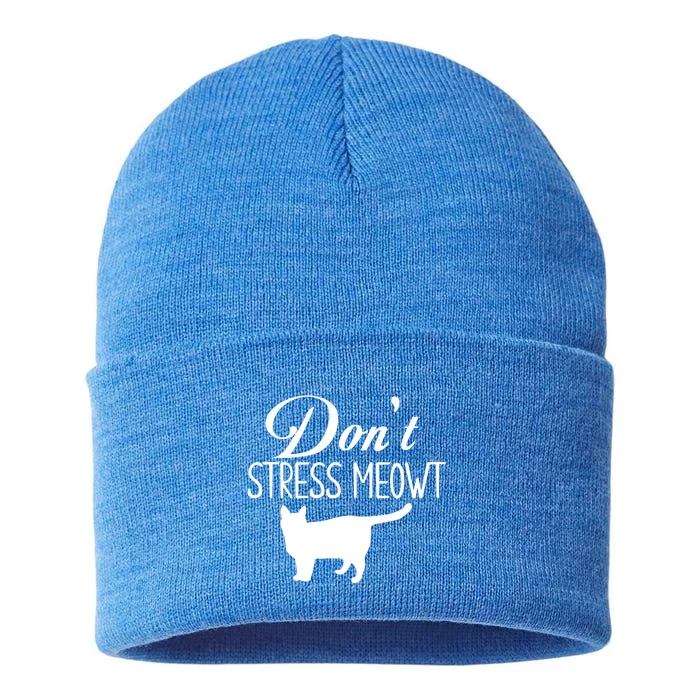 Dont Stress Meowt Gift Sustainable Knit Beanie