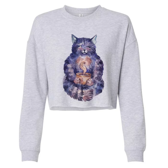 Dont Stress Meowt Gift Cropped Pullover Crew