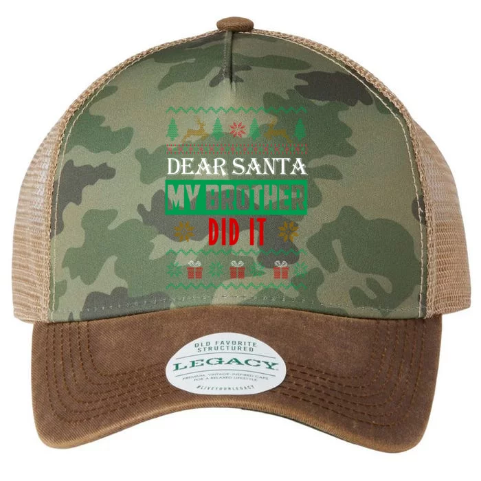 Dear Santa My Brother Did It Ugly Christmas Legacy Tie Dye Trucker Hat
