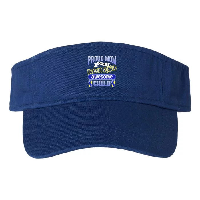 Down Syndrome Mom / Awesome Ribbon Graphic Blue Gift Valucap Bio-Washed Visor