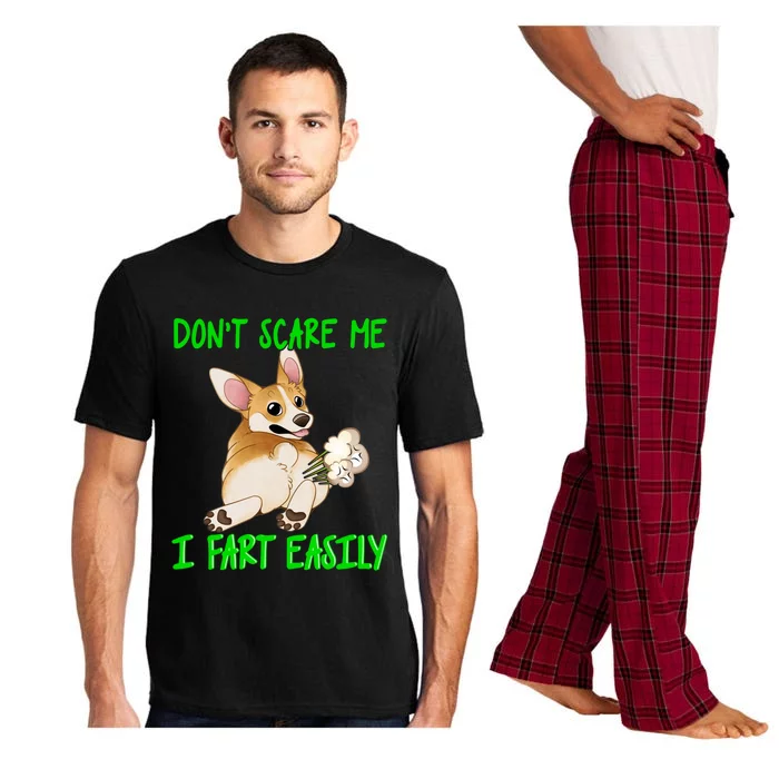 Don't Scare Me I Fart Easily Funny Fart Joke Corgi Cute Gift Pajama Set