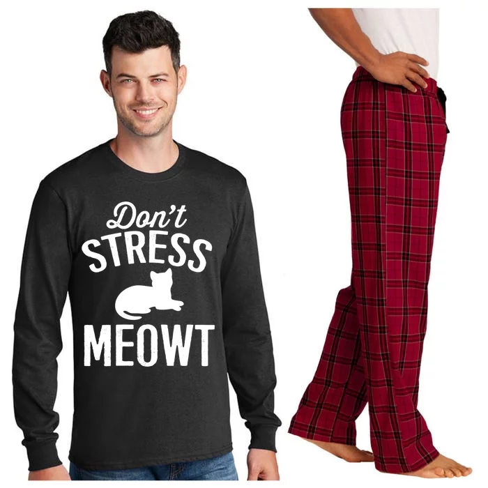 Dont Stress Meowt Gift Long Sleeve Pajama Set