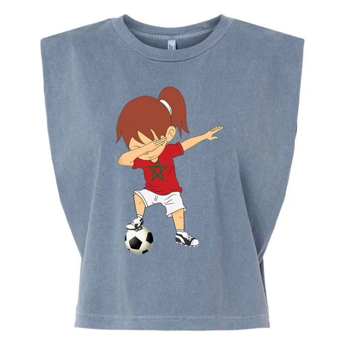 Dabbing Soccer Morocco Jersey Girls Moroccan Football Garment-Dyed Women's Muscle Tee