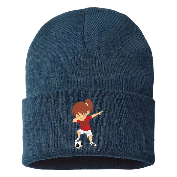 Dabbing Soccer Morocco Jersey Girls Moroccan Football Sustainable Knit Beanie