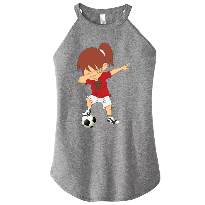 Dabbing Soccer Morocco Jersey Girls Moroccan Football Women’s Perfect Tri Rocker Tank