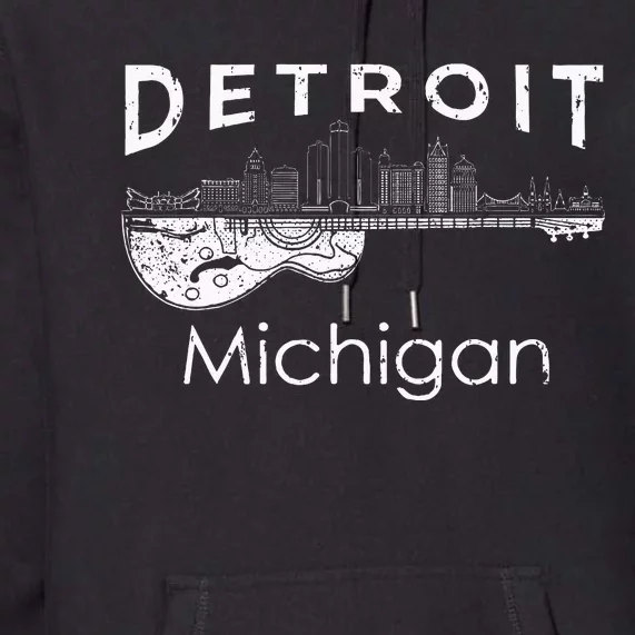 Detroit Souvenir Men Michigan Music Electric Guitar Premium Hoodie