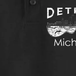 Detroit Souvenir Men Michigan Music Electric Guitar Dry Zone Grid Performance Polo