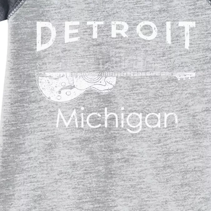 Detroit Souvenir Men Michigan Music Electric Guitar Infant Baby Jersey Bodysuit